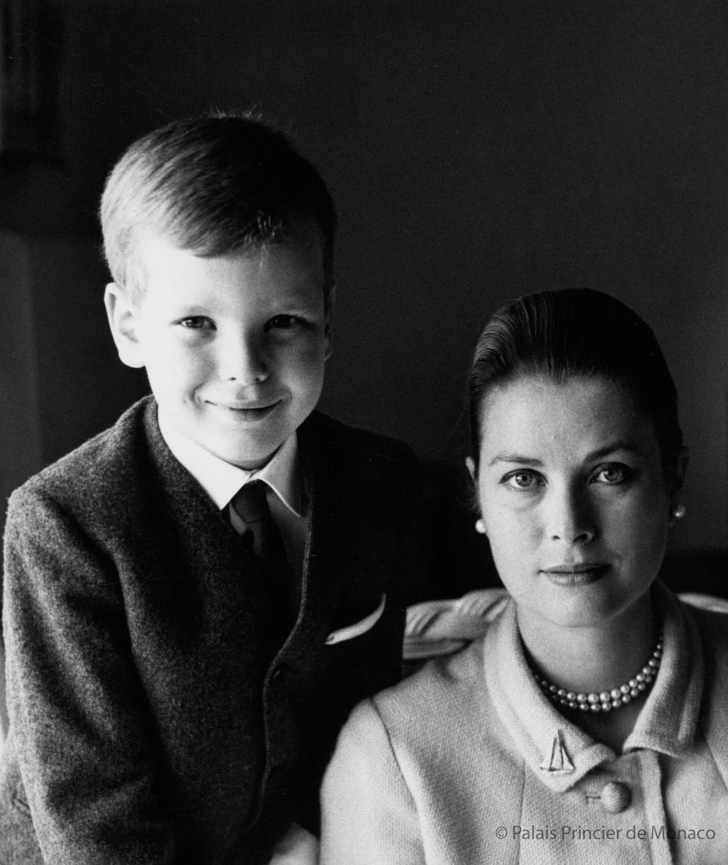 La Princesse Grace en compagnie de son fils, le Prince Albert II de Monaco.